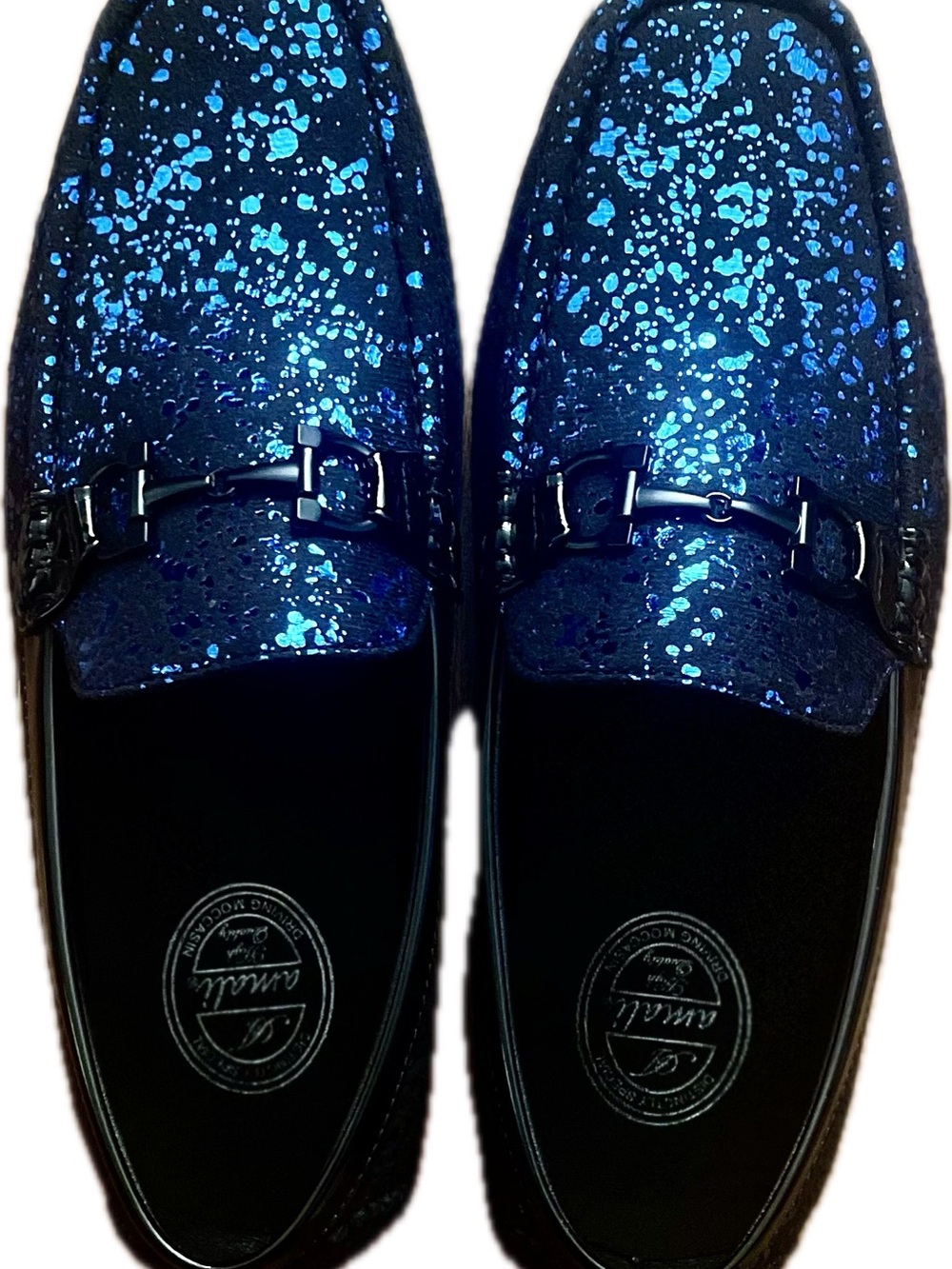 Amalfi Sparkle Navy Blue Bit Loafers